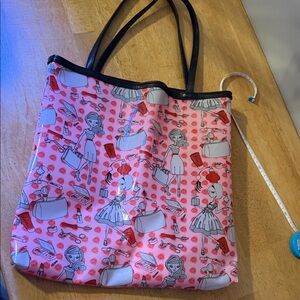 Trendy Illustrated Pink Tote Bag